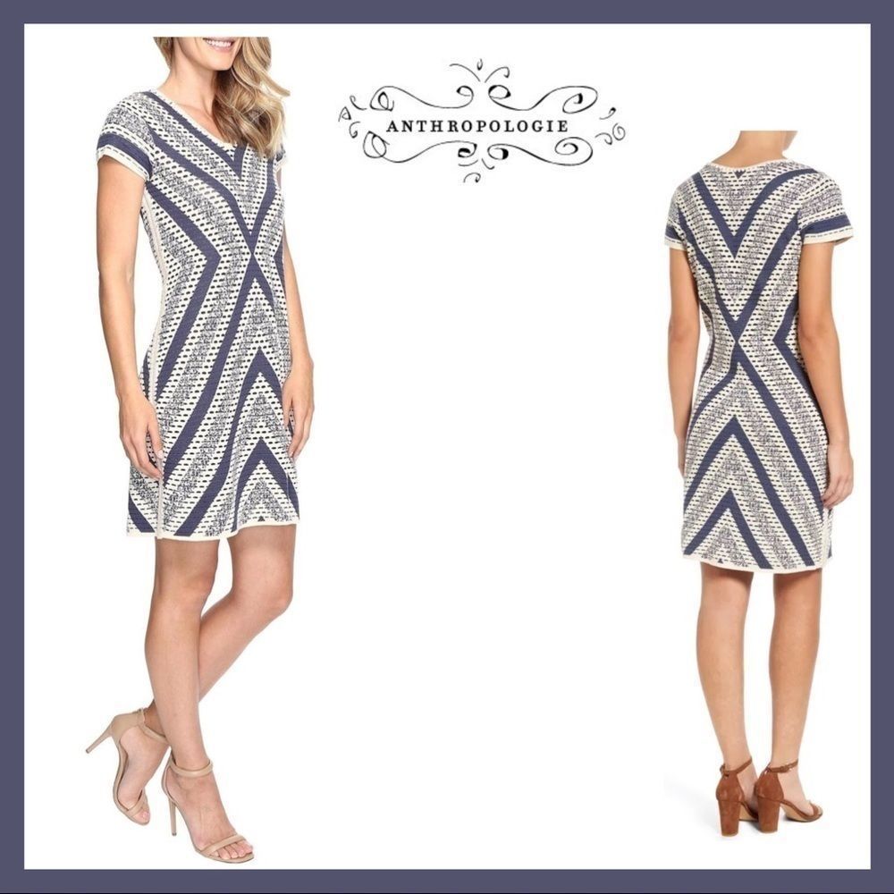Anthropologie Spanish Stripe Knit Dress Sz M